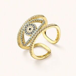 Evil Eye Ring with Crystals